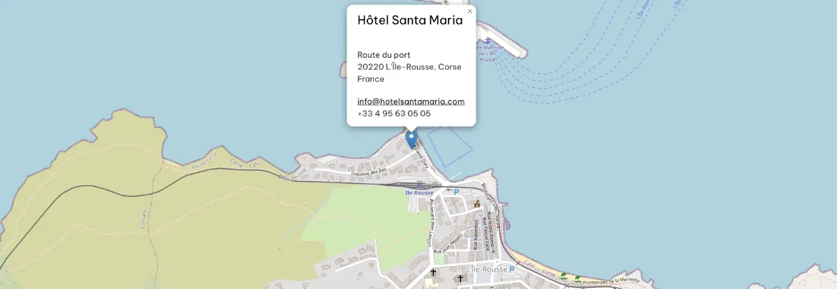 carte localisation hotel ile rousse